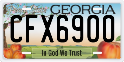 GA license plate CFX6900