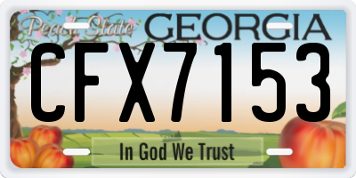 GA license plate CFX7153