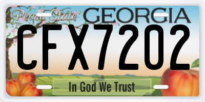 GA license plate CFX7202