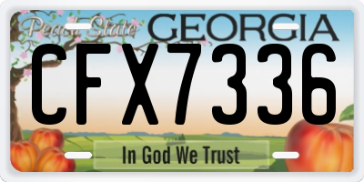 GA license plate CFX7336