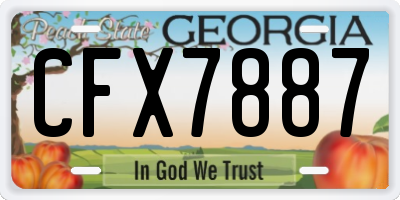 GA license plate CFX7887