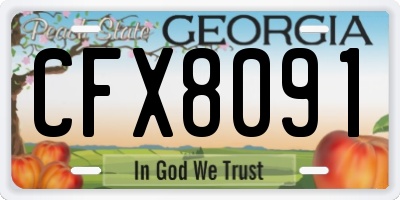 GA license plate CFX8091