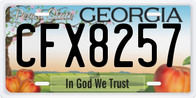 GA license plate CFX8257