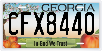 GA license plate CFX8440