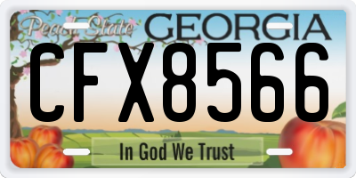 GA license plate CFX8566
