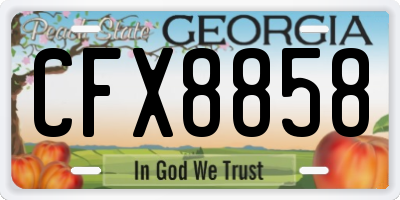 GA license plate CFX8858