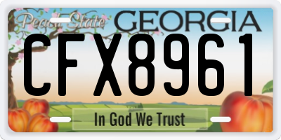 GA license plate CFX8961