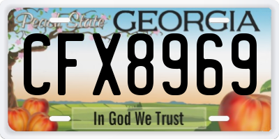 GA license plate CFX8969