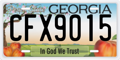 GA license plate CFX9015