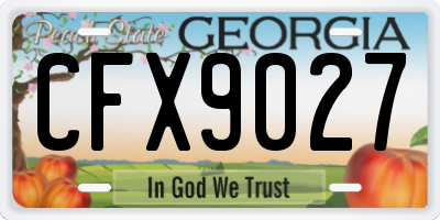 GA license plate CFX9027