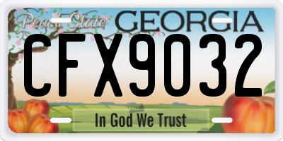 GA license plate CFX9032