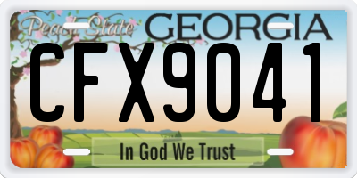 GA license plate CFX9041