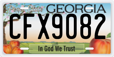 GA license plate CFX9082