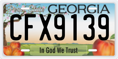 GA license plate CFX9139