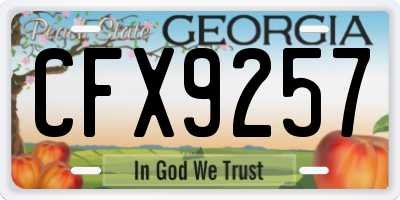 GA license plate CFX9257
