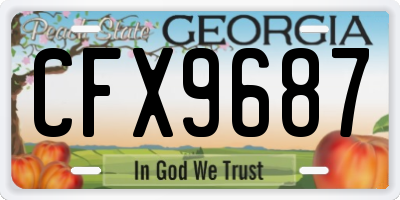 GA license plate CFX9687