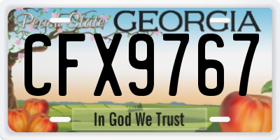 GA license plate CFX9767