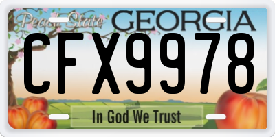 GA license plate CFX9978