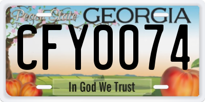 GA license plate CFY0074
