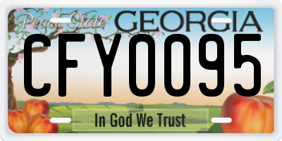 GA license plate CFY0095
