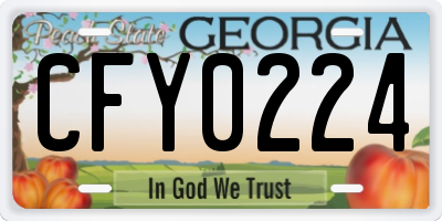 GA license plate CFY0224