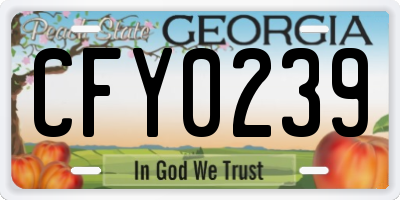 GA license plate CFY0239
