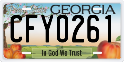 GA license plate CFY0261