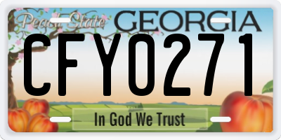 GA license plate CFY0271