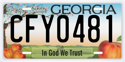 GA license plate CFY0481