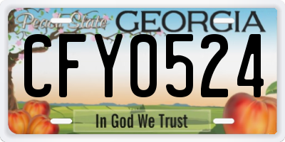 GA license plate CFY0524