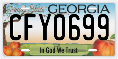 GA license plate CFY0699