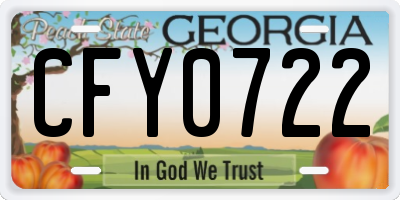 GA license plate CFY0722