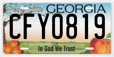 GA license plate CFY0819