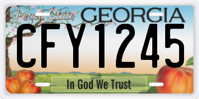 GA license plate CFY1245
