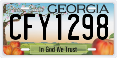 GA license plate CFY1298