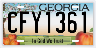 GA license plate CFY1361