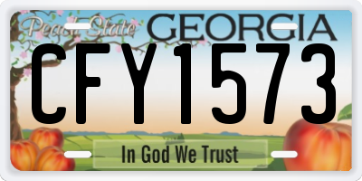GA license plate CFY1573