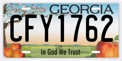 GA license plate CFY1762