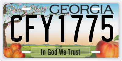 GA license plate CFY1775
