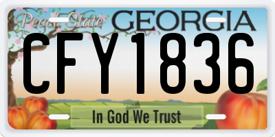 GA license plate CFY1836