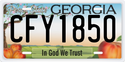 GA license plate CFY1850