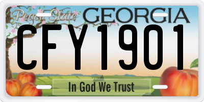 GA license plate CFY1901