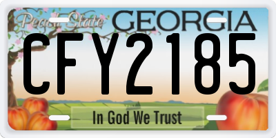 GA license plate CFY2185