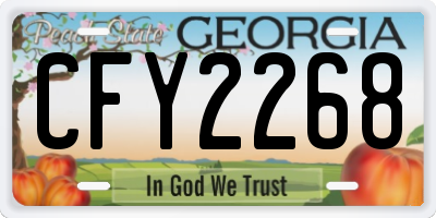 GA license plate CFY2268