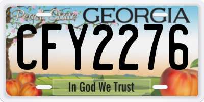 GA license plate CFY2276