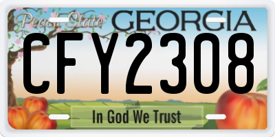 GA license plate CFY2308
