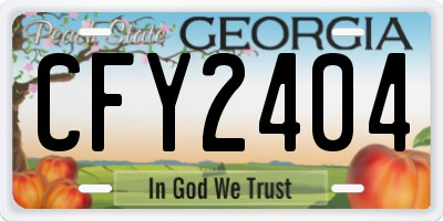 GA license plate CFY2404