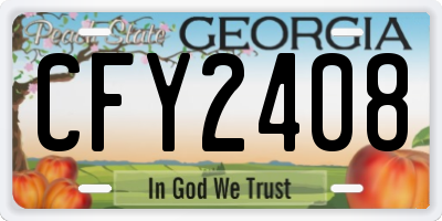 GA license plate CFY2408