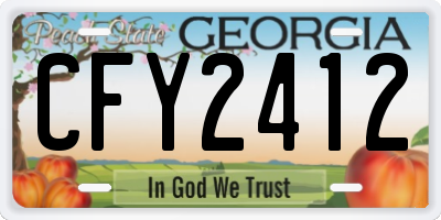GA license plate CFY2412