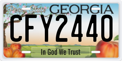 GA license plate CFY2440